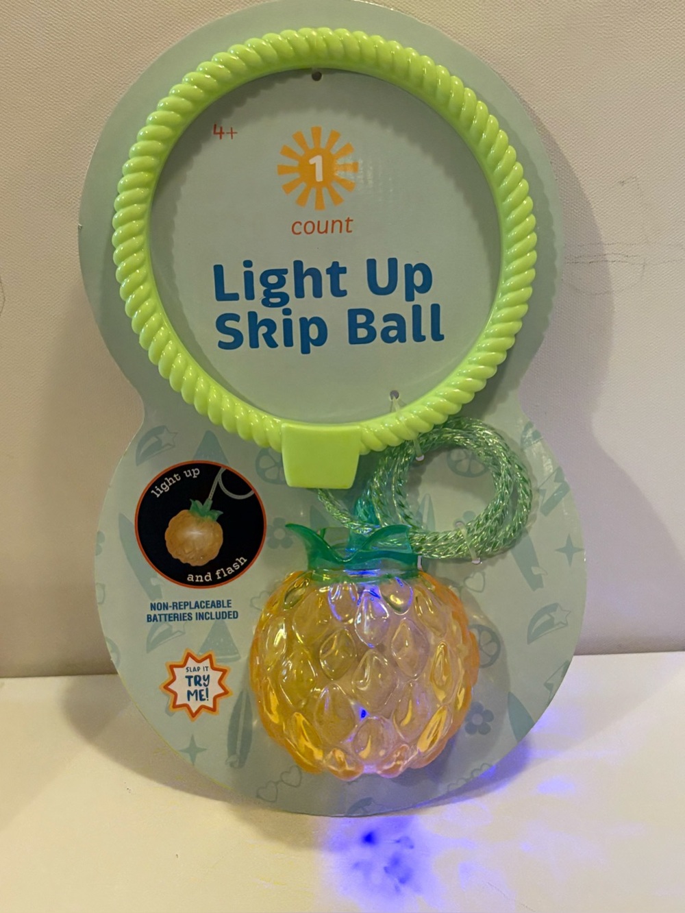 Vintage Pineapple Light Up Skip Ball still in package Kids toys vintage toys toy